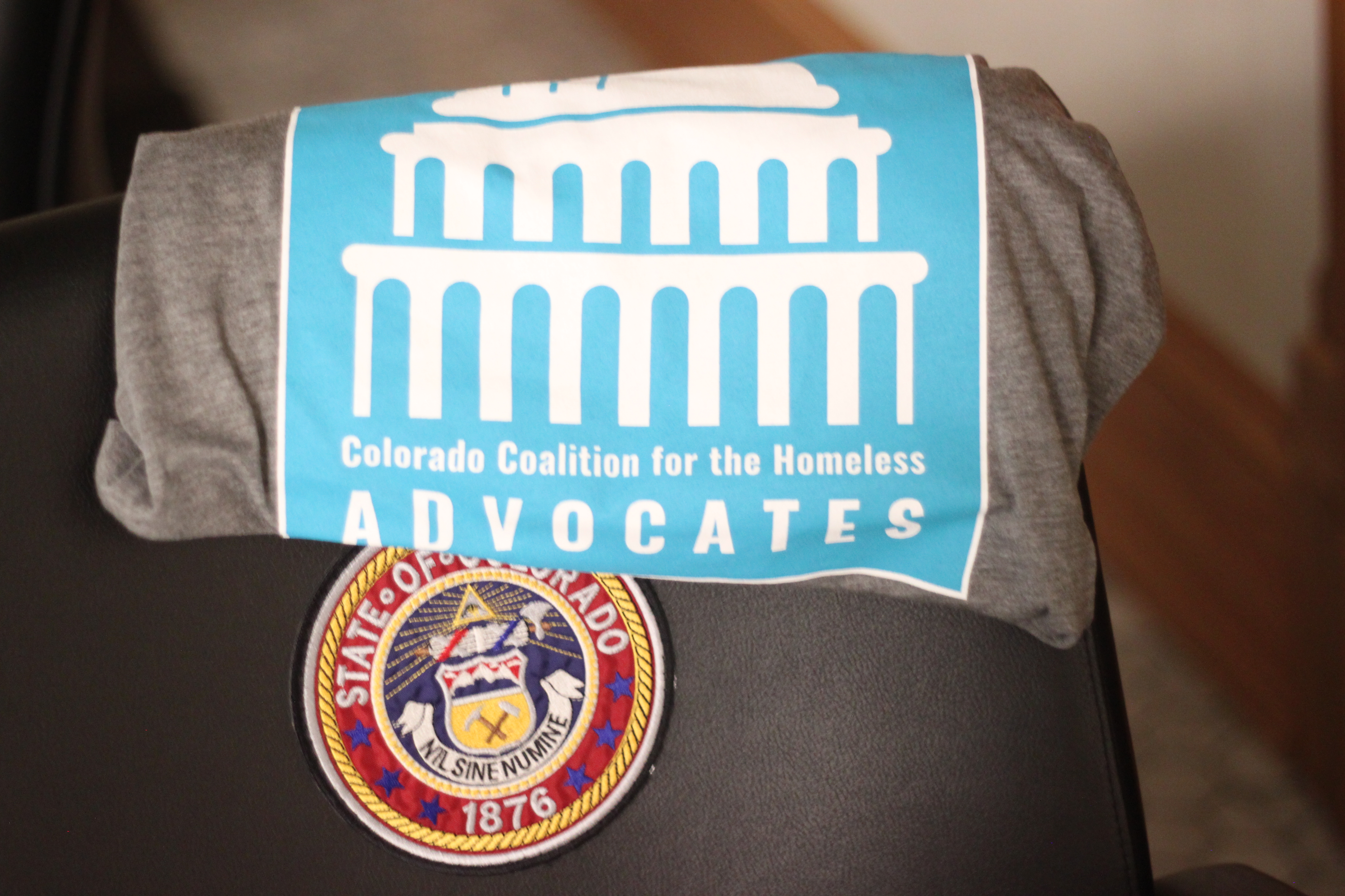 CCH advocates Shirt on state of Colorado chair